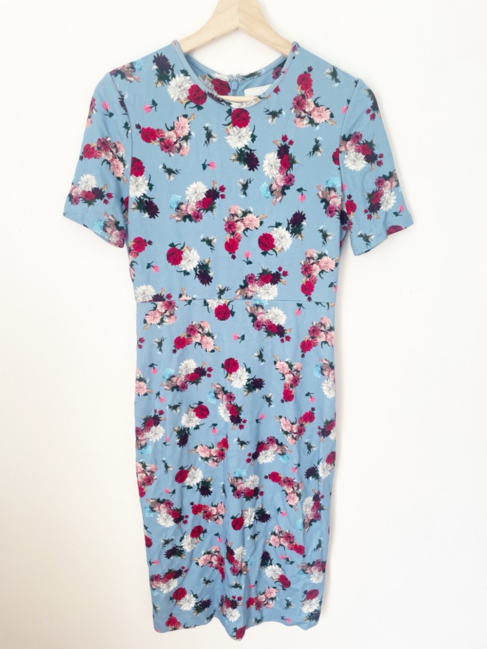 ERDEM Essie Floral Ponte Dress in blue size 6 - Picture 5 of 11